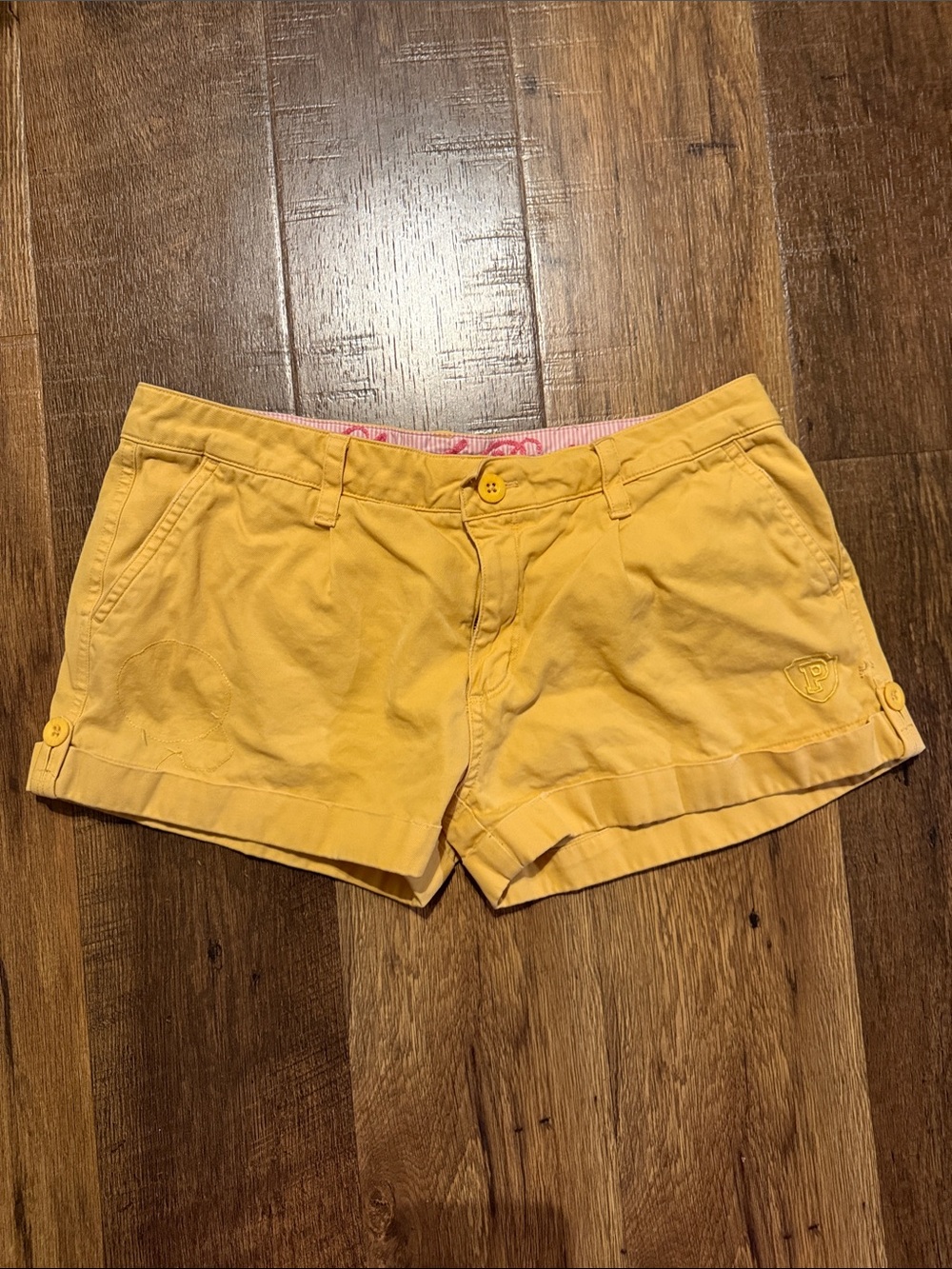 PINK Victoria's Secret Bright Yellow Cotton Bermuda Shorts